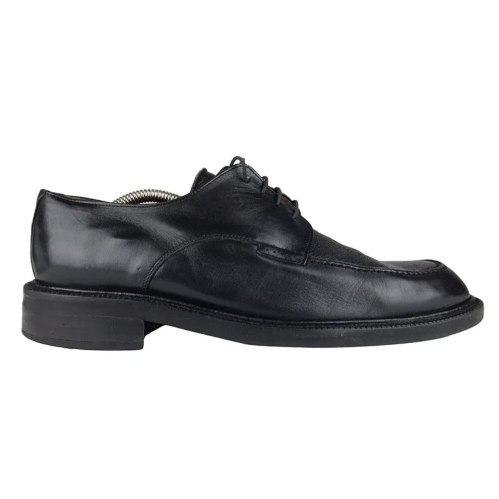 BrassBoot Mens Black 93687-01-SY Round Toe Lace Up Oxford Dress Shoes Size 9.5 - Picture 1 of 9